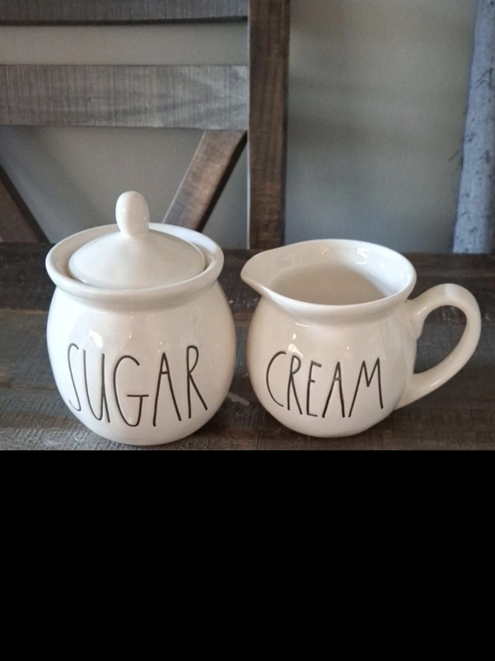 NEW Rae Dunn White Sugar & Cream Ceramic Set